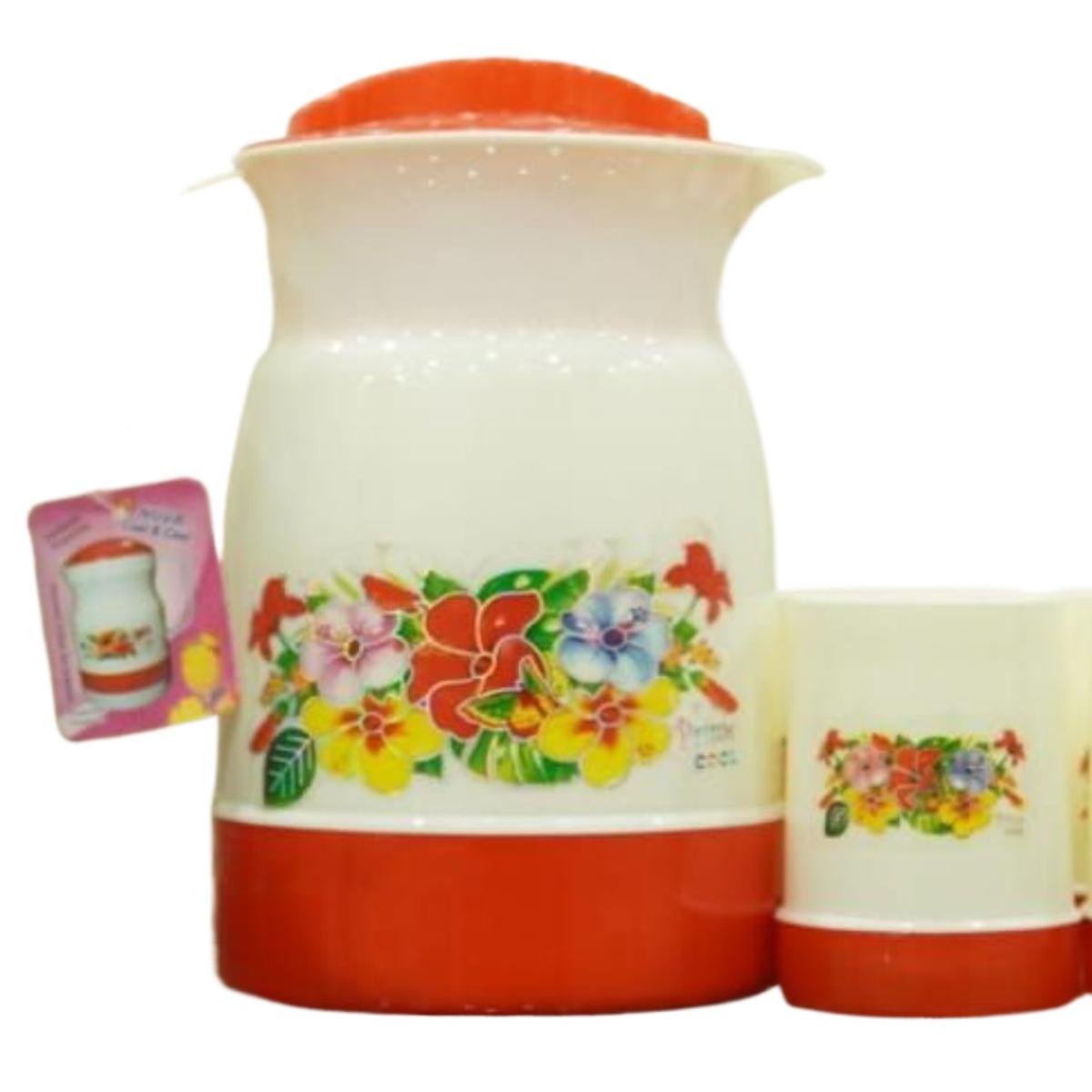 Plastic Water Jug With 6 Pcs Plastic Water Glass Set – Pack Of 7