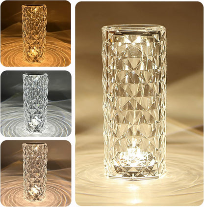 Rechargeable Rose Diamond Table Lamp with Wireless Remote