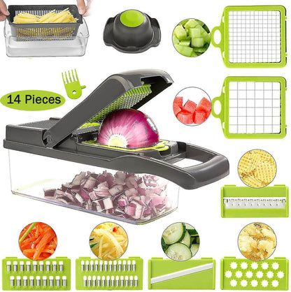 16 Pieces Vegetable Slicer Multifunction Slicer Grater Cutter