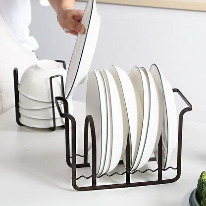 Plate and dish rack/organizer bronze rack for kitchen and dining
