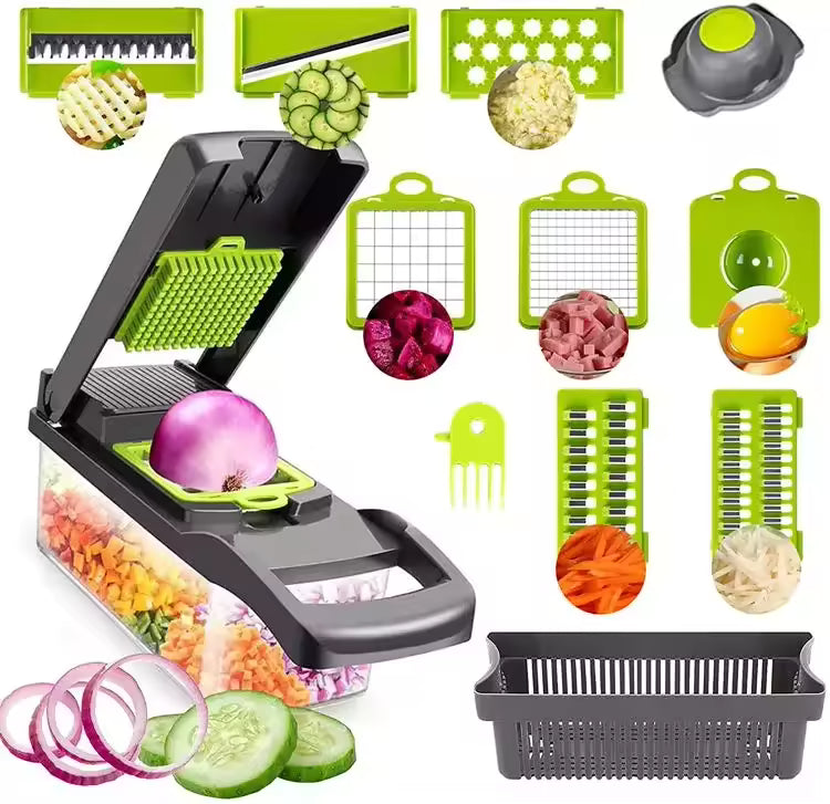 16 Pieces Vegetable Slicer Multifunction Slicer Grater Cutter