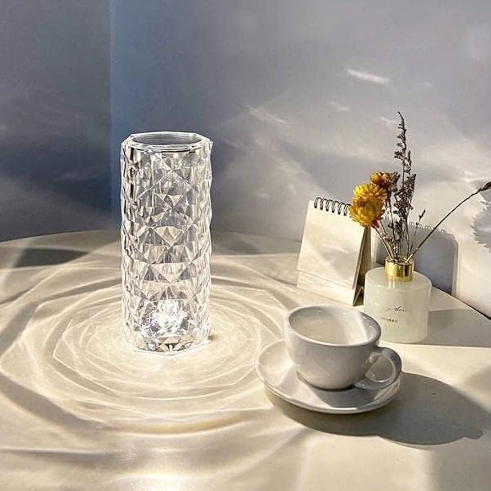 Rechargeable Rose Diamond Table Lamp with Wireless Remote
