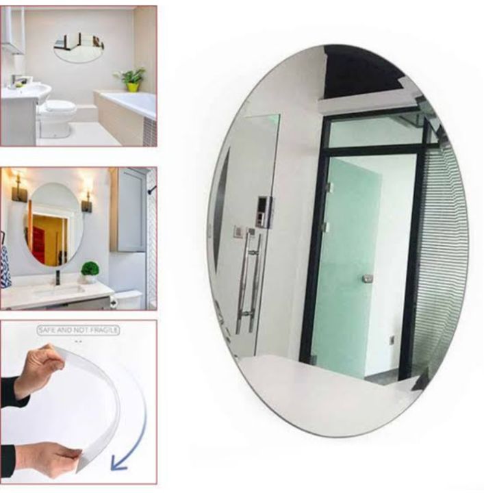 Oval & Rectangle Shape Flexible Self Adhesive Non-Glass Mirror Sticker, Rectangle Shape Mirror Sticker