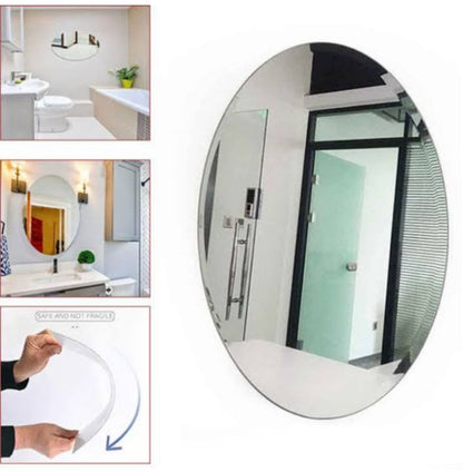 Oval & Rectangle Shape Flexible Self Adhesive Non-Glass Mirror Sticker, Rectangle Shape Mirror Sticker