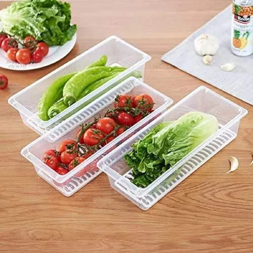 Meat Storage Container With Removable Drain Plate And Lid