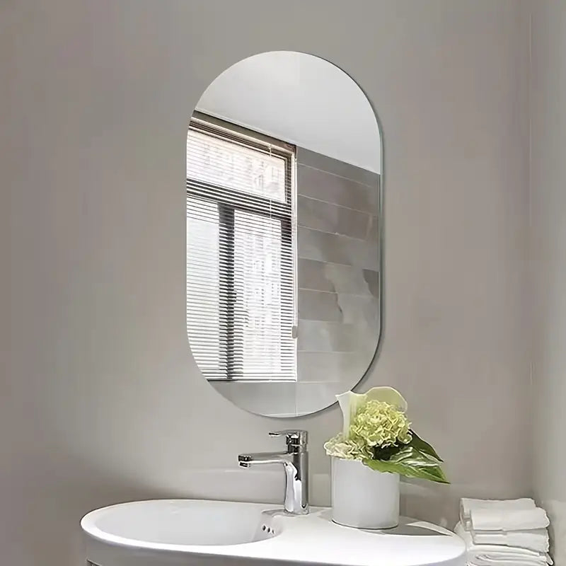 Oval & Rectangle Shape Flexible Self Adhesive Non-Glass Mirror Sticker, Rectangle Shape Mirror Sticker