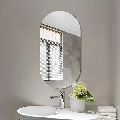 Oval & Rectangle Shape Flexible Self Adhesive Non-Glass Mirror Sticker, Rectangle Shape Mirror Sticker