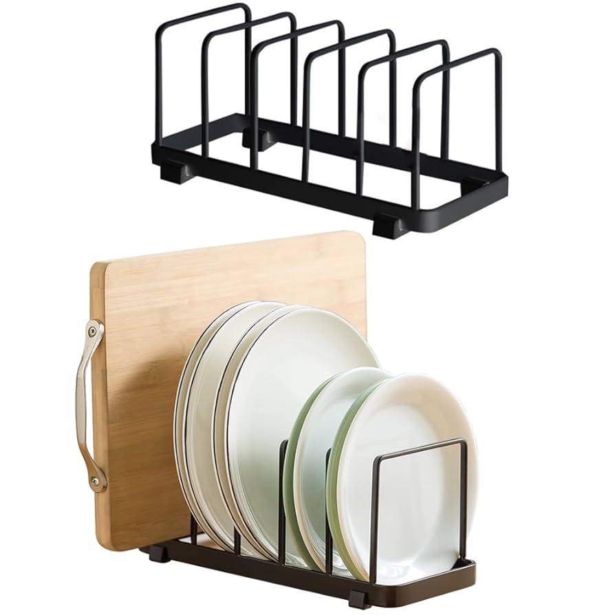 Plate and dish rack/organizer bronze rack for kitchen and dining