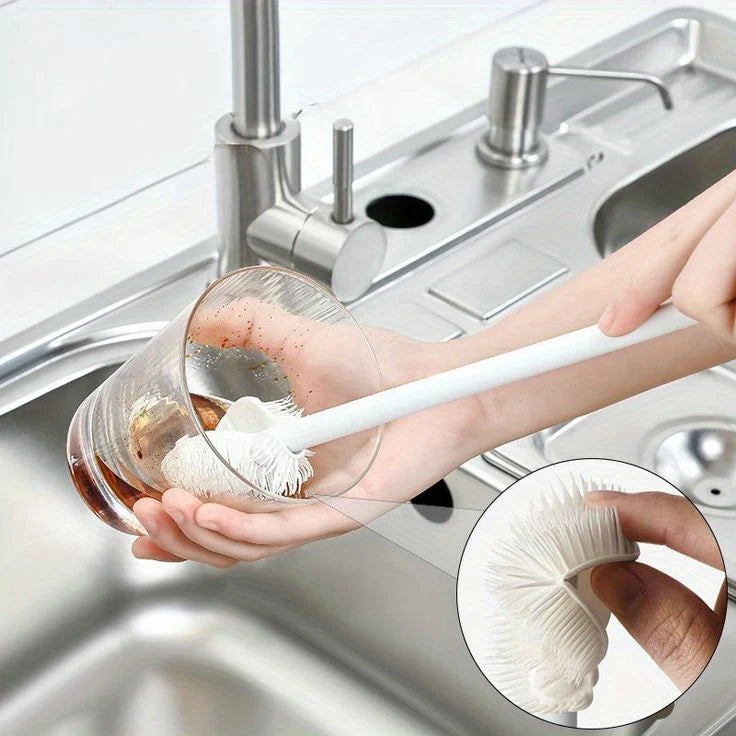 1pc Soft Silicone Bottle Brush, Long Handle Design