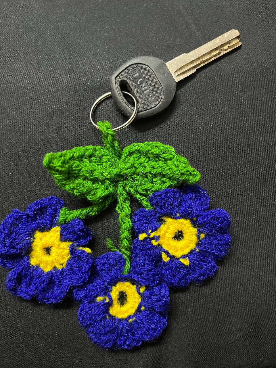 Blue Flower Keychain